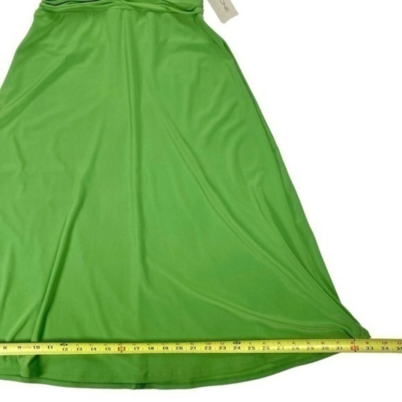 Evan Picone Babydoll Criss-Cross Bust Formal Dress Sz 8 Green‎ Party Stretch NWT - Picture 10 of 15